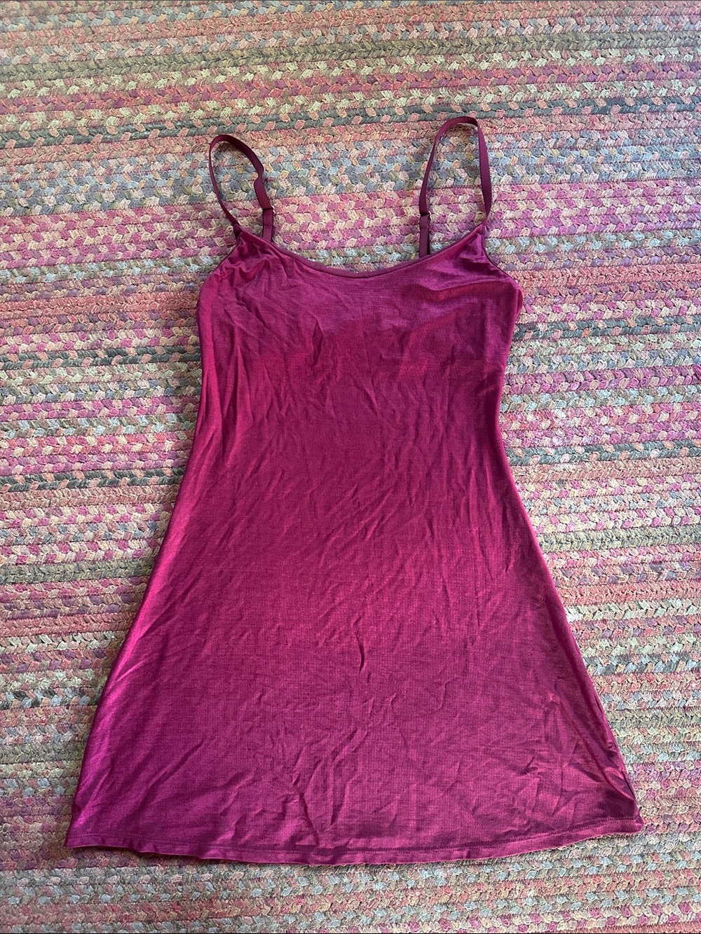 VTG VICTORIAS SECRET MAROON Fitted Spaghetti Strap Slip Dress